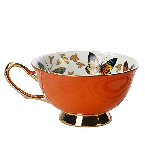 Tasse à café en porcelaine tendre haut de gamme et motifs floraux polychromes fins