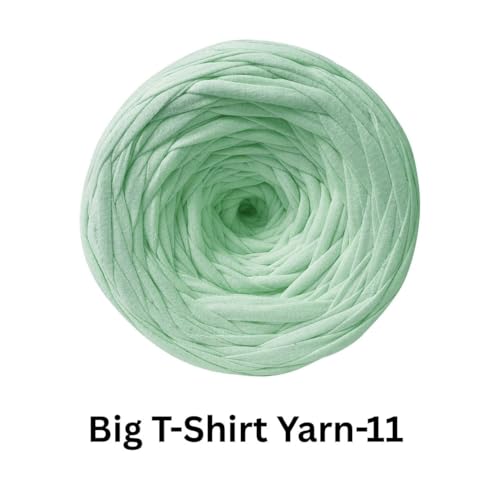 Image of VCR Light Mint Green Big T-Shirt Yarn, 100 Meters Length, Recycled & Fashionable Craft Yarn, Pack of 1, Suitable for Crochet, Knitting & DIY Bags, Baskets, Cushions & Home Decor Projects
