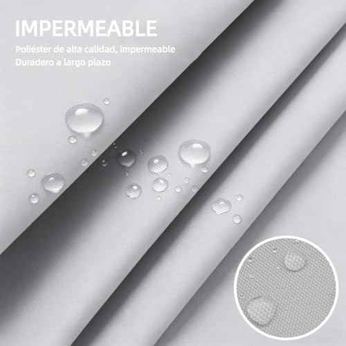Toldo vela de sombra rectangular exterior terraza patio jardin gris claro resistente al desgarro 6
