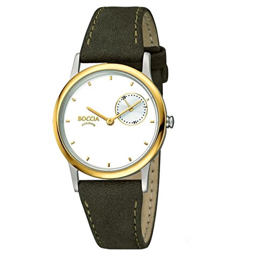 Boccia Damen Analog Quarz Uhr mit Leder Armband 3274-02