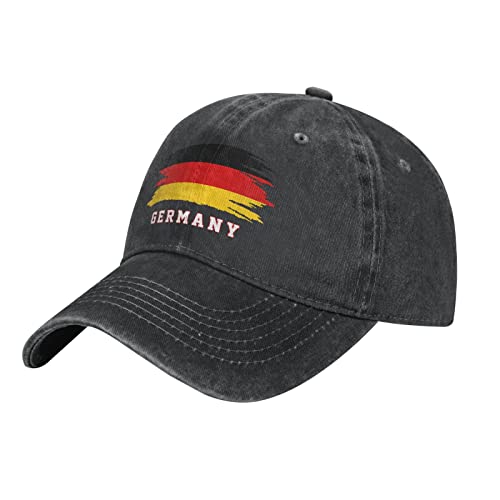 Damen Herren Hip-Hop-Hut Deutschland Flagge Deutsch Distressed Basecap Atmungsaktiv Baseballkappe Reine Farbe Baseball Kappe Mütze Für Sport Draussen Angeln