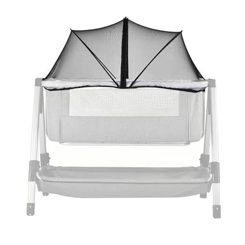 UQBEUQ Bassinet Cover for Cats, Portable Bassinet Mosquito Net Cover with Two-Way Zipper, Polyerster Mesh Screen Universal Mosquito Net to Keep Pets Bugs Out of Baby (Black)