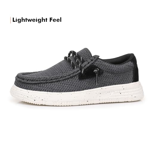 Image of Ahannie Kids Slip On Loafers, Boys Girls Casual Dress Shoes | Lightweight comfort,breathable,school or everyday wear