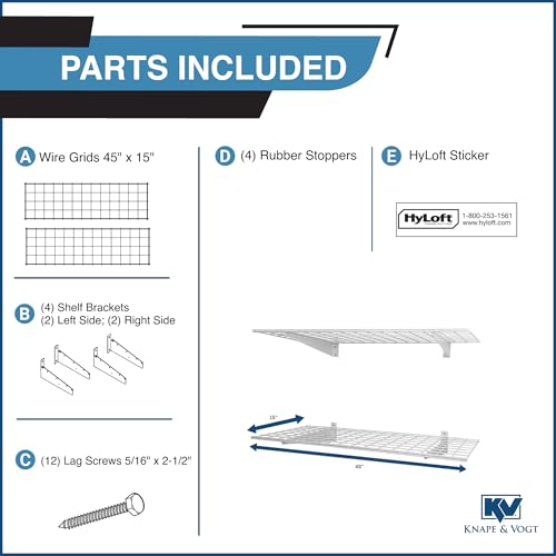 Hyloft 00967 2-Pack Heavy Duty Steel Garage Shelving, 45"X 15 Inch Wall Mounted Shelves thumb #6