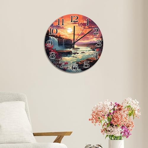 Horloge murale grand format 38 cm à piles décoration ferme salon - 6