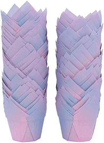 La Llareta 100 Pieces Tulip Cupcake Cases, Cupcake Liners, Muffin Liners, Greaseproof, Muffin Cups Cupsfor Baking Cakes, Weddings, Birthdays, Parties