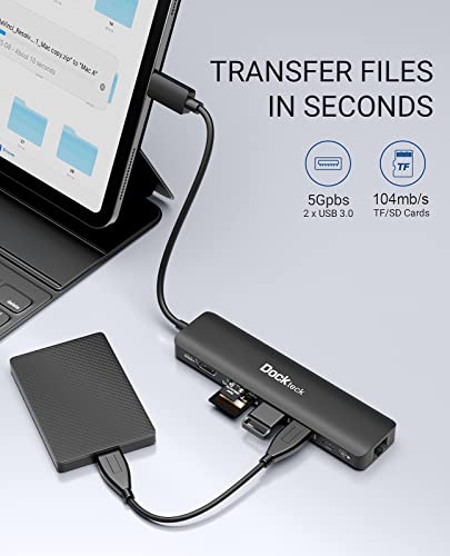 Dockteck Usb C Hub 4K 60Hz, 7-In-1 Usb C Pd Ethernet Hub Dongle With 4K 60Hz Hdmi, 1Gbps Ethernet, 100W Pd, 2 Usb 3.0, Sd/Micro Sd For Macbook Air/Pro M1 2020, Ipad Pro 2021, Ipad Mini 6 And More #TOP5