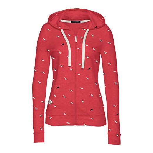 Trendimax Dam Huvtröjor med Dragkedja Huvjacka med Huv Höst Vinter Tröja Hoodie Sportröja Pullover Avslappnade Röd XL
