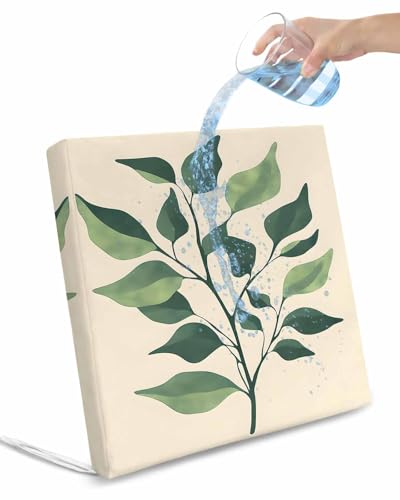 2 Pack Green Botanical Waterproof Cushion Covers with Ties, Outdoor Patio Chaise Lounge Chair Seat Cushion Slip Covers Replacement(Only Cover) Farmhouse Tropical Leaves 20