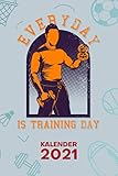 KALENDER 2021 A5: für Fitnessportler - Fitness Motivation Terminplaner mit DATUM - Fitness Organizer für Termine - Wochenplaner von Januar bis Dezember - 1 Woche auf 2 Seiten mit Kalenderwoche