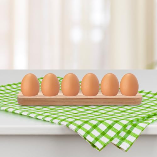 Bandeja de huevos de diseño elegante en madera resistente de 6 cavidades 4