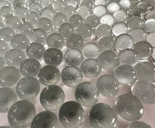 FAIRY TAIL et GLITZER FEE Lot de 190 billes en verre transparent de 16 mm - Pour vases - Transparent - Paillettes - Pour décoration de billes, jeu de billes, verre transparent de 2 cm Cover