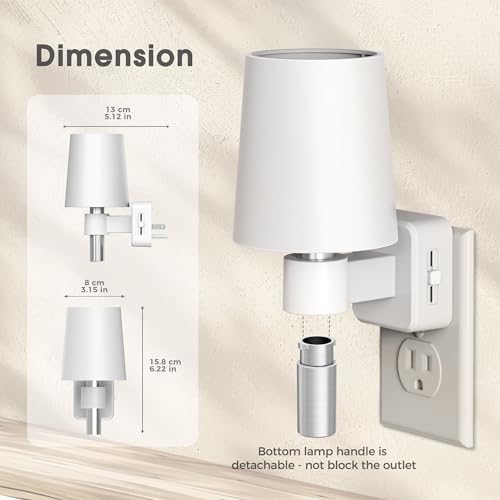 Image of Briignite Night Light, Dimmable Night Lights Plug into Wall, Dusk to Dawn Sensor, Soft White 3000K, 0-100LM, Plug in NightLight, Vintage Night Light Compact for Hallway Bedroom Stairway