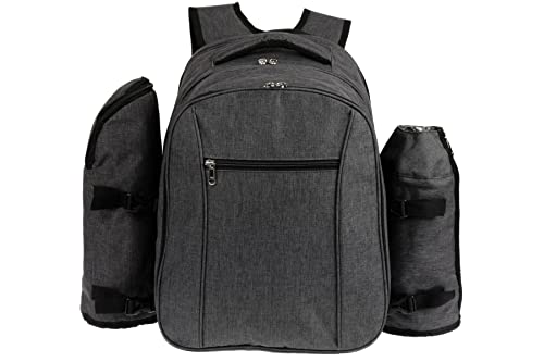HEKERS Mochila Picnic 4 Personas, Gris Oscuro