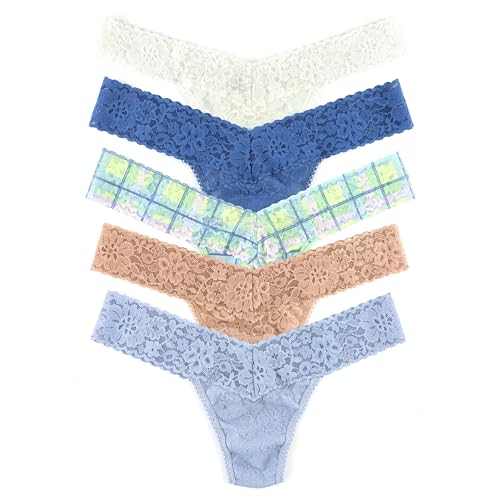 hanky panky - Daily Lace Low Rise Thongs for Women | Lace Underwear, Comfortable Panties | One Size (2-12) | 5 pack