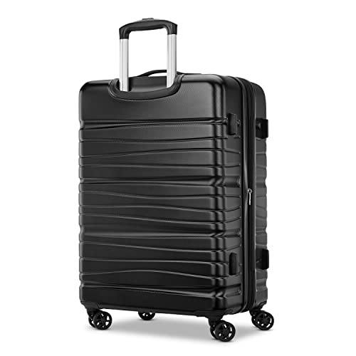 Image of Samsonite Evolve SE Hardside Expandable Spinner Luggage, Bass Black, Checked-Large Spinner, Evolve Se Hardside Expandable Luggage With Double Spinner Wheels