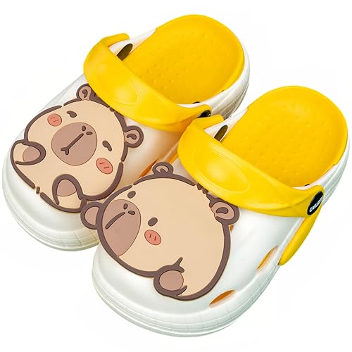 Image of Cute Capybara Slippers for Kids,Kids Girls Boys Clogs Garden Shoes,Funny Toddler Animal Slides Sandals,Water Shower Beach Pool Slippers Indoor Outdoor