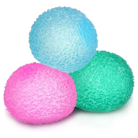 Sensory Stress Balls - High Density Memory Gel Filled, Textured Squishy Stress Balls for Adults Kids, Fidget Toy for Anxiety Relief, Fidgets for Classroom - Pack of 3 Cover
