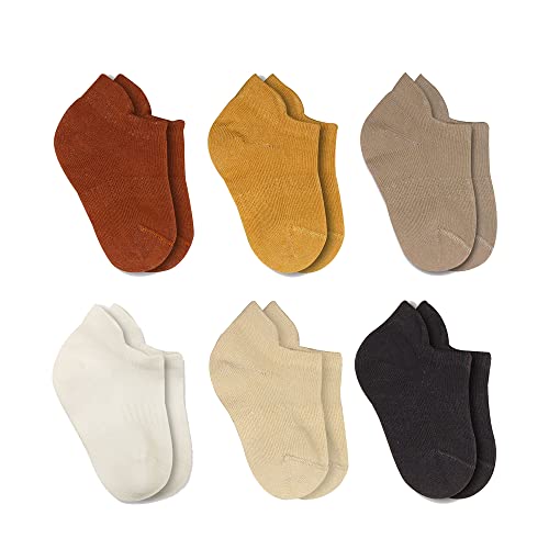 Image of bistyle Baby Grip Ankle Socks 6 Pairs | Newborn Infant Toddlers Socks Seamless Cotton | Kids Boys Girls Ankle Socks