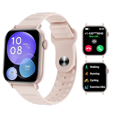 QTLLBT Smart Watch Sports Pedometer Fitness Tracker Bluetooth Call Heart Rate/Blood Oxygen/Sleep Monitor, 100 Sports Modes Waterproof for iOS Android Men's Women's Smart Watch (Pink)