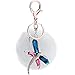 JK Home Llavero de bola con pompón de peluche para llavero de coche o bolso de mano decoración, Libélula y Blanco (Blanco) - JK514-163A