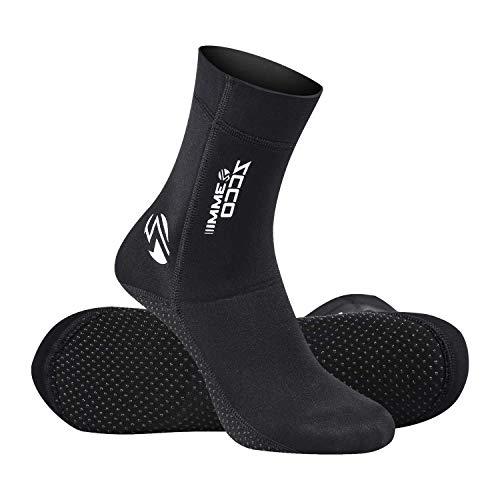 ZCCO Calcetín de neopreno Premium, calcetines de agua de 3 mm para buceo, snorkel, playa, surf, natación, navegación (Negro, 2XL)