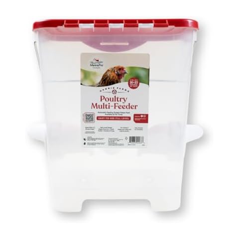 Harris Farms Poultry Multi-Feeder – Poultry Feeder That Holds 20-23 Pounds of Feed – Made with Rain Proof Design – Automatic Poultry Feed System – Easily Assemble – Coop Supplies Cover
