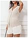 MakeMeChic Women's Maternity Tank Top Striped V Neck Sleeveless Button Front Pregnancy Vest Tops Khaki Small