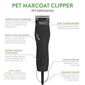   Wahl-Pro-Animal-Pet-MaxCoat-Clipper-Dog-Cat-Horse-Clipper-Powerful-Pet-Grooming-Clipper-Corded-Pet-Clipper-Quiet-Black