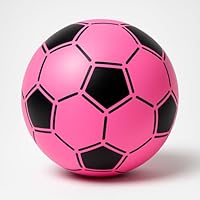 STUWU Pinker Mädchen-Fußball aus Kunststoff Ø 20 cm – Leichter Plastik-Spielball für Kinder – inkl. Ballnadel