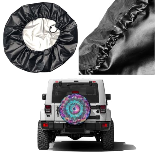 Image of Dazzling Mandala Bohemian Spare Tire Cover Dust-Proof Wheel Tire Cover Fit Trailer, RV, SUV and Many Vehicle 15 Inch