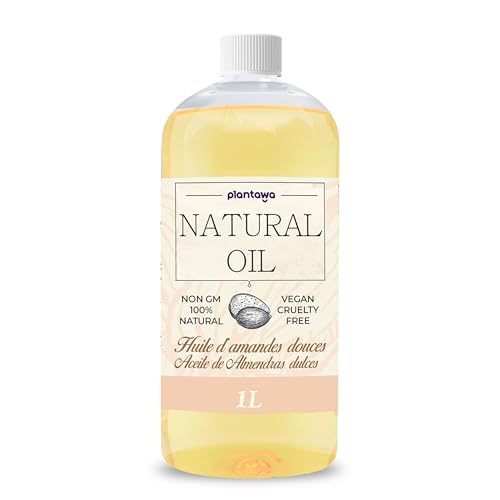 PLANTAWA Aceite Almendras Dulces 1l, 100% Natural, Origen Vegetal, Múltiples Usos, Hidrata Cuerpo, Piel, Uñas, Cabello,Aporta Vitamina E, Sostenible, Marrón, Ideal para Masajes