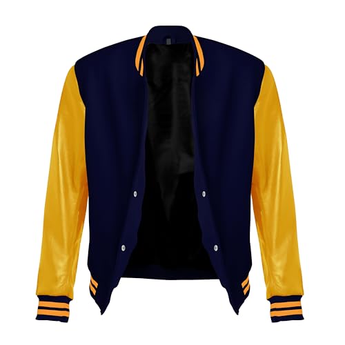 Image of Red And Black Letterman Jacket Men - Mens Black Varsity Letterman High School Baseball Bomber Jacket