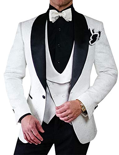 Men's Jacquard Blazer Suit Tuxedos Coat Shawl Lapel One Button Wedding Party Jacket3