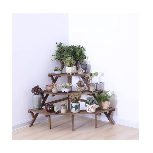 GAOXIONG Soporte de Madera para Plantas en Esquina, estantes de Flores en Forma de Escalera escalonada para Exteriores, estantes de Almacenamiento para macetas suculentas, Soportes de exhibición de f