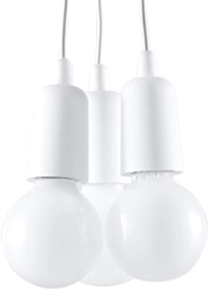SOLLUX lighting SOLLUX Hanglamp DIEGO Uniek ontwerp zonder lampenkap Minimalistische verlichting LED drievoudige witte lamp