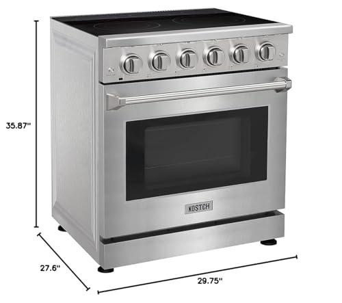 Kostch KOS-30RE06H 30 Inch Professional Electric Range With 5 Heating Elements Cooktop, 4.55 Cu. Ft. Convection Oven Capacity thumb #7