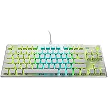 ROCCAT Vulcan TKL Pro PC USB-C Gaming Keyboard, Linear Optical Titan Switch, AIMO RGB Lighting, Tenkeyless Mechanical Feel Speed Keystroke, Low Profile Ergonomic Design for Wrist Rest Support, White