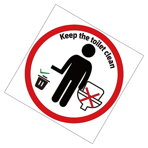 PRETYZOOM Toilet Seat Cover Decal Removable Bathroom Wall Art Sticker for Easy Cleanup Fun Reminder for Restroom Decor Toilet Lid Stickers for Washroom