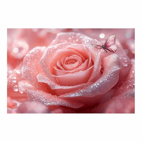 Grande toile murale fleurs brillantes rose 80x120cm une oeuvre d'art raffinee sans cadre