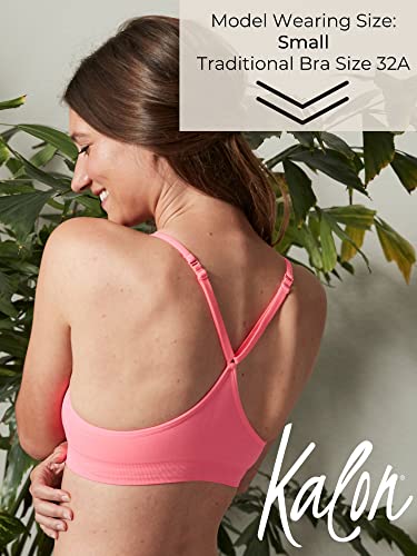 Image of Kalon Women's 4 Pack Racerback Sports Bralette Seamless Wireless Comfort Bra