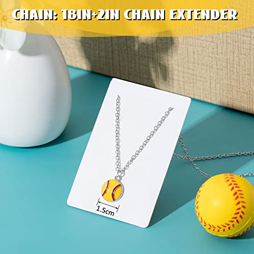 image for Inbagi 12 Pcs Sport Theme Necklace Gifts Bulk Softball Cheer Baseball 