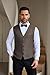 COOFANDY Men Fashion Tweed Waistcoat Lounge Adjustable Suit Vest Regular Fit Vest