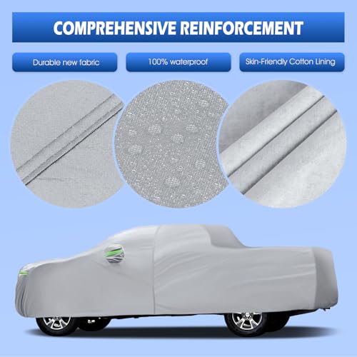 Image of Car Cover Custom Fit for Chevrolet Colorado Short Bed, Migaven Waterproof Full Exterior Cover Sun Rain Protection with Door Zipper