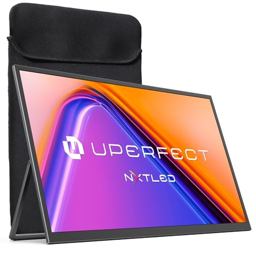 UPERFECT Portable Gaming Monitor 18 5 Zoll 120Hz 145% sRGB 600 Nits 2000:1 NxtLED Mobiles Display mit FHD Augenschonendem Mattem Bildschirm USB-C Mini-HDMI für Laptop PC und Spielekonsolen
