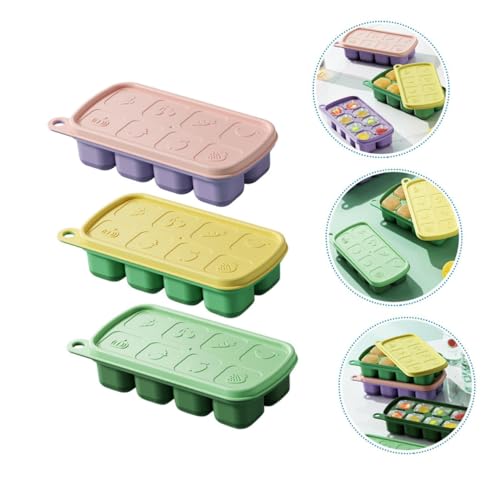 PRETYZOOM 3 piezas moldes para cubos de hielo con tapa miniatura 6