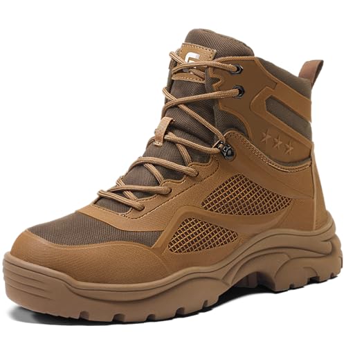 Image of Steel Toe Boots for Men Work Indestructible Safety Boots | Impact-Resistant, Puncture-Resistant, Comfortable, Wear-Resistant, Construction Factory, Warehouses, Jobsites