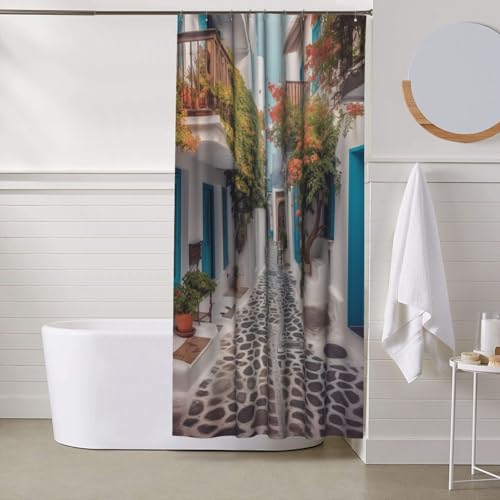 Rideau de douche anti éclaboussures pour sol sec rideau épais imperméable de 182 x 152 cm - 8