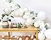 TOKYO SATURDAY 16 Feet White Balloon Garland Wedding Decoration Arch Tape Kit -130 Pcs Mix Sizes, Colors, Tools - Birthday, Baby Bridal Shower, Bachelorette Party Supplies - Different Sizes