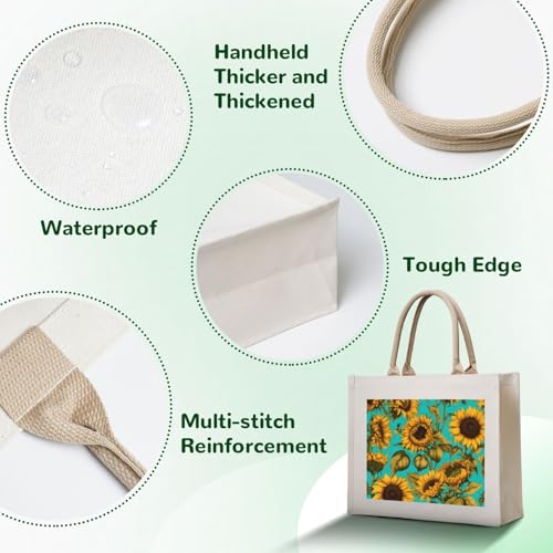 Sac de courses imprimé tournesol pour vos sorties au marché - 5